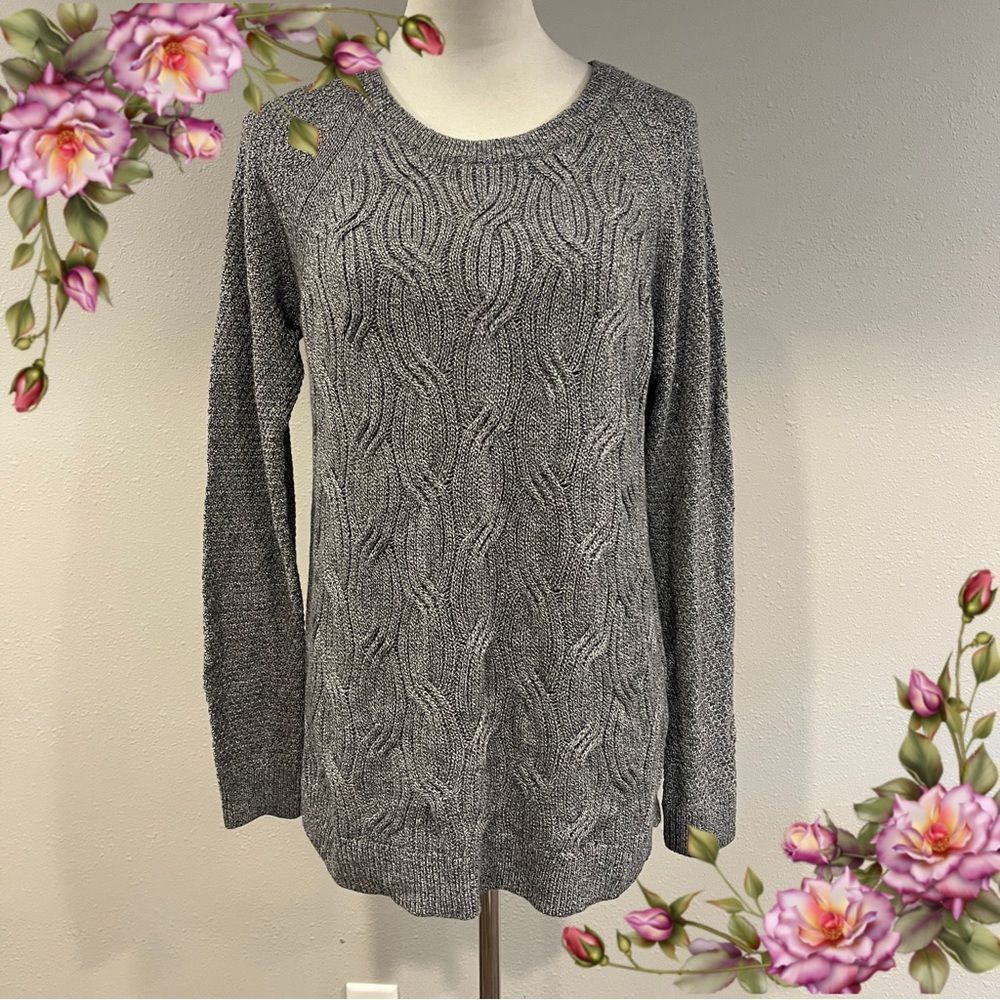 Sonoma Gray Cable Knit long sleeve Sweater size medium